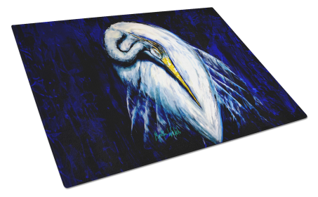 Martin Welch New Artwork Glass Cutting Board (Dog Breed: Heron Freshen Up, size: large)