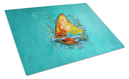 Martin Welch New Artwork Glass Cutting Board (Dog Breed: In The Marsh Red Fish, size: large)