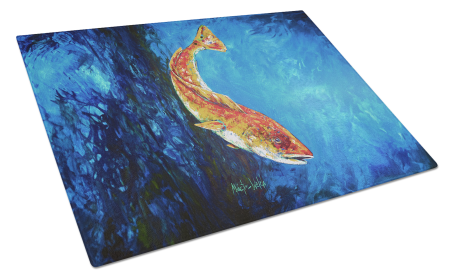 Martin Welch New Artwork Glass Cutting Board (Dog Breed: Katy Red Red Fish, size: large)