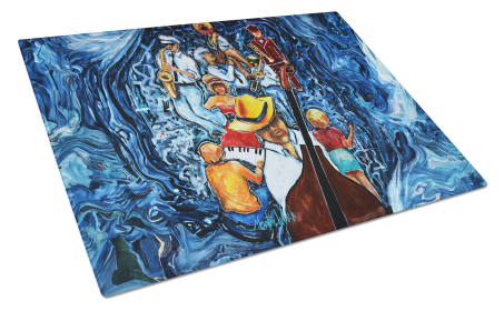 Martin Welch New Artwork Glass Cutting Board (Dog Breed: Kinda Jazzy, size: large)