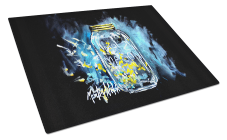 Martin Welch New Artwork Glass Cutting Board (Dog Breed: Lightning Bugs, size: large)