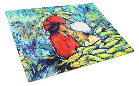 Martin Welch New Artwork Glass Cutting Board (Dog Breed: Market Day, size: large)