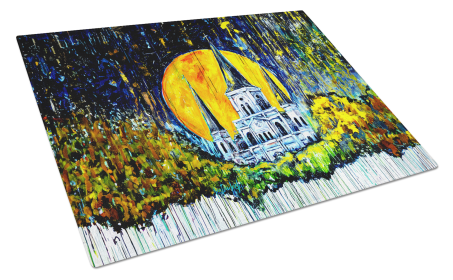Martin Welch New Artwork Glass Cutting Board (Dog Breed: Moonlight Shadows, size: large)