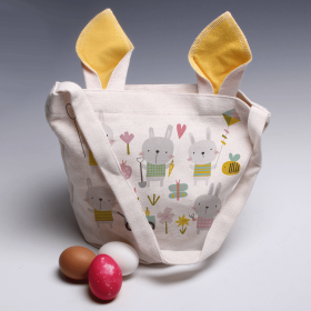 Easter Tote Bag (Style: Rabbit with Carrot, Option: CAR190)