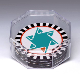 Jewish Star Coaster Set (size: Jewish Star with Heart)