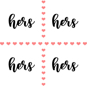 Couples Linen Coasters/Coaster Set (Choice of Wording) (Style: Hers/Hers)