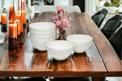 White Six Piece Porcelain Service For Six Bowl Set (Option: 483486)