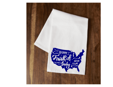 United States - 4th of July Tea Towel (Color: Blue)