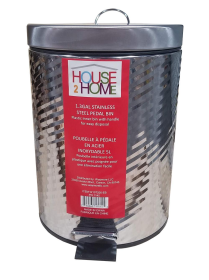 House 2 Home 5 L Stainless Steel Pedal Waste Bin (Color: EMBOSSED)