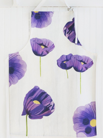 Apron (Color: Purple Poppies on Snow)