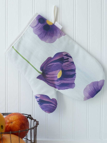 Oven Mitt (Color: Purple Poppies on Snow)