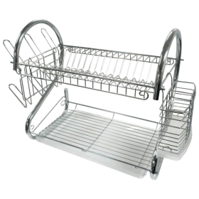 Better Chef 2-Level Chrome-Plated S-Shaped Dish Rack (size: 22)