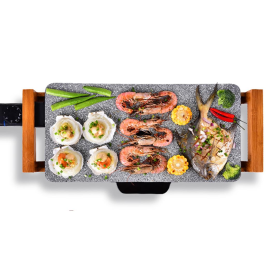 Electric Ceramic BBQ Grill Nonstick Surface Hot Plate for IndoorOutdoor Stone (Option: ElectricGrillPlateCeramicStone)