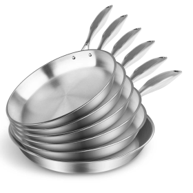 Stainless Steel Fry Pan Frying Pan Top Grade Induction Skillet Cooking FryPan (Option: Fry616263646566, size: 6X)