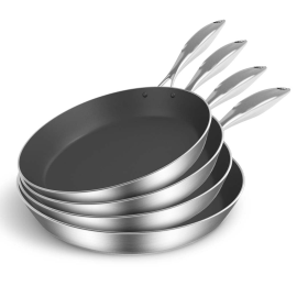 Stainless Steel Fry Pan Frying Pan Induction FryPan Non Stick Interior Skillet (Option: Fry69707274, size: 4X)