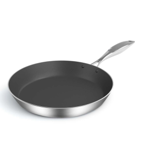 Stainless Steel Fry Pan  Frying Pan Induction FryPan Non Stick Interior (Option: FryPanNS286820CMA)