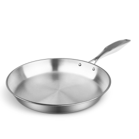 Stainless Steel Fry Pan  Frying Pan Top Grade Induction Cooking FryPan (Option: FryPanSS286530CM)