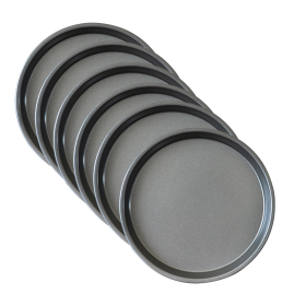 Round Steel Nonstick Pizza Tray Oven Baking Plate Pan (Option: PizzaTraySteel009X6, size: 6X 9-inch)