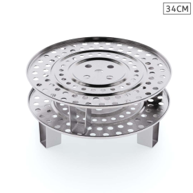 Stainless Steel Steamer Insert Stock Pot Steaming Rack Stockpot Tray (Option: SS-Rack34CMX2)
