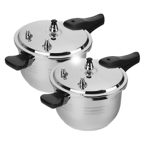 Commercial Grade Stainless Steel Pressure Cooker (Option: StainlessSteelPressureCooker5LX2, size: 2X 5L)