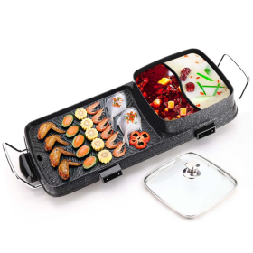 in  Electric BBQ Grill Teppanyaki and Steamboat Hotpot Asian Hot Pot (Option: SteamboatHotPotandGrillSquare)
