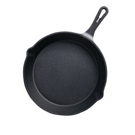 Round Cast Iron Frying Pan Skillet Steak Sizzle Platter with Handle (Option: ZPai007, size: 26cm)