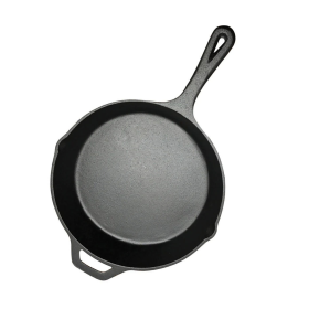 Round Cast Iron Frying Pan Skillet Steak Sizzle Platter with Helper Handle (Option: ZPai008, size: 30cm)