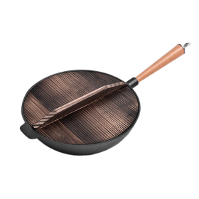 Commercial Cast Iron Wok FryPan Fry Pan (Option: ZPai012, size: 31cm)