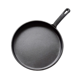 Round Cast Iron Frying Pan Skillet Griddle Sizzle Platter (Option: ZPai033, size: 26cm)