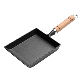 Cast Iron Tamagoyaki Japanese Omelette Egg Frying Skillet Fry Pan Wooden Handle (Option: ZPaiB5)