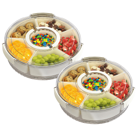 2Pcs Divided Serving Tray (size: L)
