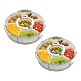 2Pcs Divided Serving Tray (size: S)
