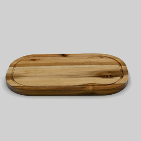 Acacia Serving Rounded cutting Board (size: 14" X 8")