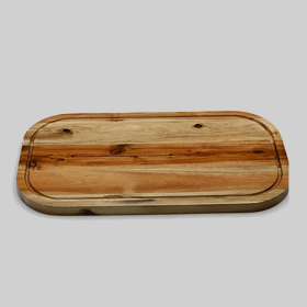 Acacia Serving Rounded cutting Board (size: 18" X 10")