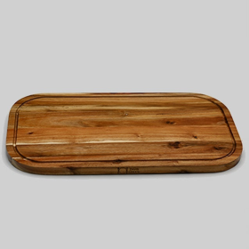 Acacia Serving Rounded cutting Board (size: 20" X 11")