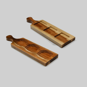 Acacia doublesided flight Board (size: 14" longTypeAcacia 3 hole doublesided flight Board)