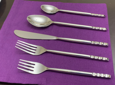 Vibhsa Flatware 5 Piece Place Setting (Option: TIPL004PS, size: Service for 1)