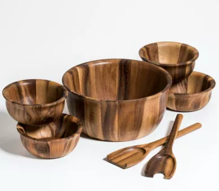 7 Piece - Large Salad Bowl with Servers and 4 Individuals (Option: 335B7)
