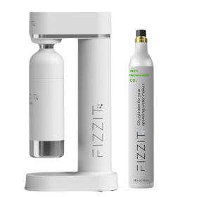 FIZZITâ„¢ SpÃ¤rklÃ¯ Carbonated Water Soda Maker with Stainless Steel Bottle â€“ Eco-Friendly, Dishwasher Bottles - Sparkling Water Maker (C02 Cylinder: 1 Pack, Color: White)